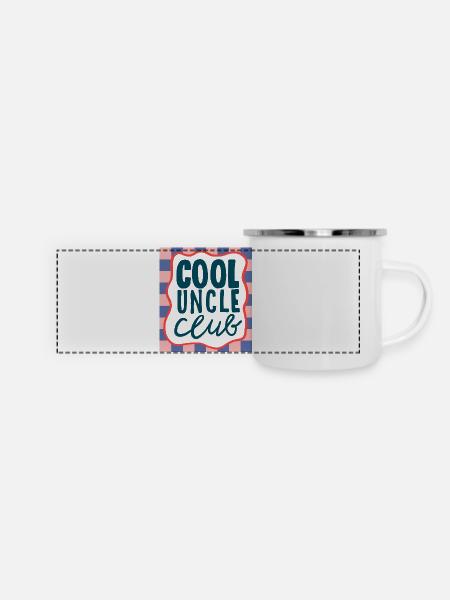 Cool Uncle Club Badge - Panorama Emaille-Tasse - Weiß