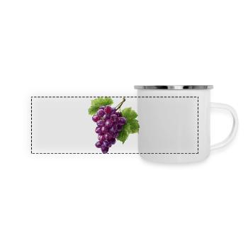 Raisins rouges - Mug panoramique émaillé - blanc - Devant