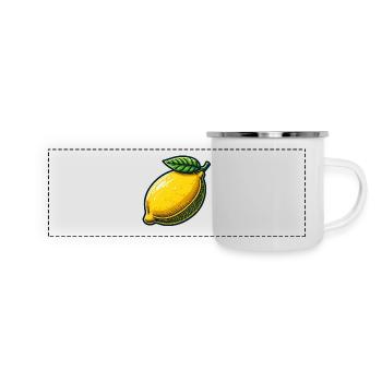 Natural Illustrated Lemon - Panoramic Camper Mug - white - Front