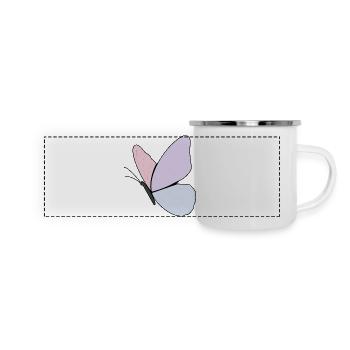 Conception de papillon pastel - Mug panoramique émaillé - blanc - Devant