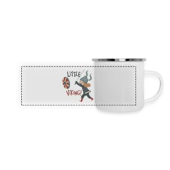 Petit Viking Intrépide - Mug panoramique émaillé - blanc - Devant