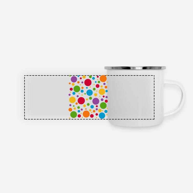 Spotty Color Dots Tee - Panoramic Camper Mug - white