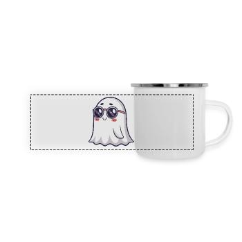 Retro Phantom Round Glasses - Panoramic Camper Mug - white - Front