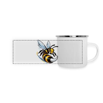 Dynamic wasp in flight - Panoramic Camper Mug - white - Front