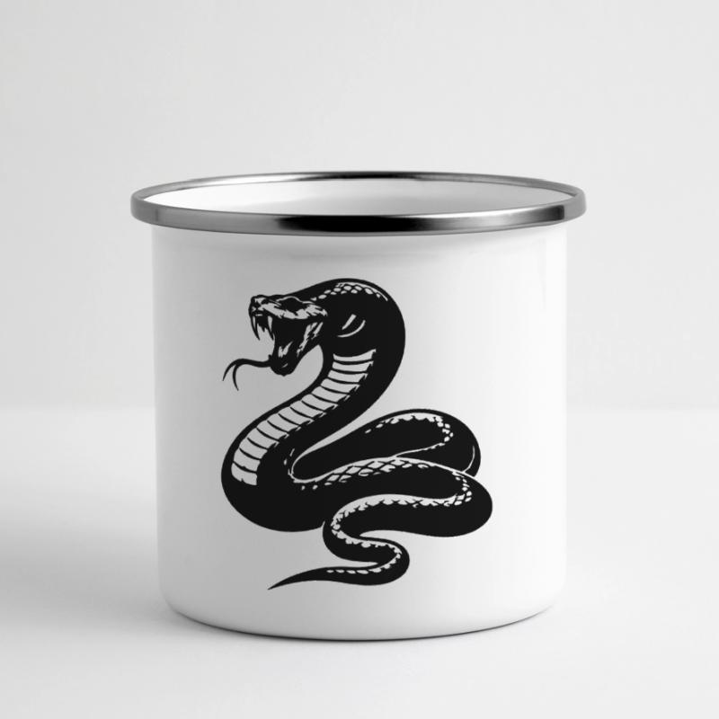 Silhouette du python serpent Mug panoramique émaillé