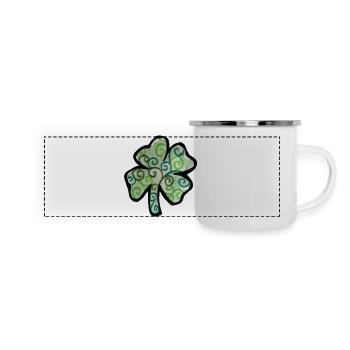 Swirled Shamrock in Pastel Greens - Panoramic Camper Mug - white - Front