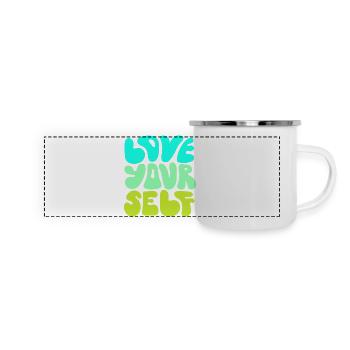 Love Yourself Positive Self Love Quote Design - Panorama Emaille-Tasse - Weiß - Vorne