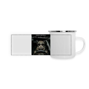 Wildschwein Geschwindikeit Kontrolle - Panorama Emaille-Tasse - Weiß - Vorne