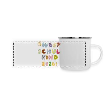 Sweet Schulkind 2026  - Panorama Emaille-Tasse - Weiß - Vorne