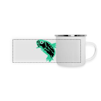 truite (3c) - Mug panoramique émaillé - blanc - Devant
