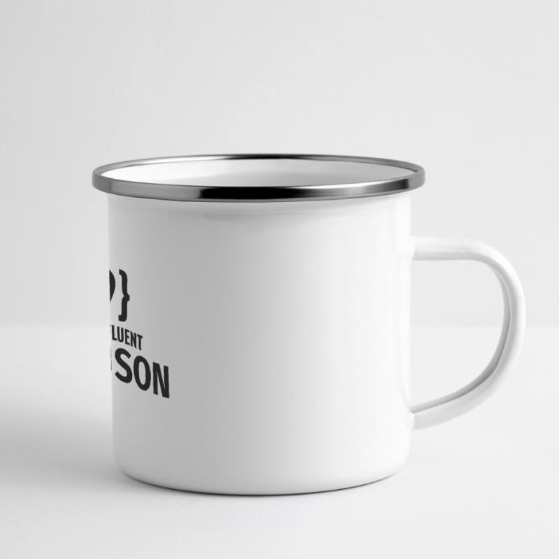 GeoJSON Entwickler Programmierer Programmierer GIS Mapping Panorama Emaille-Tasse
