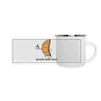 Croissant - Panorama Emaille-Tasse - Weiß - Vorne