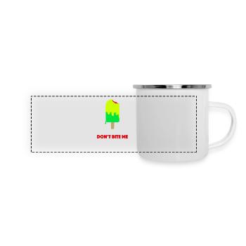 Beiss mir kein gelbes Eis - Panorama Emaille-Tasse - Weiß - Vorne