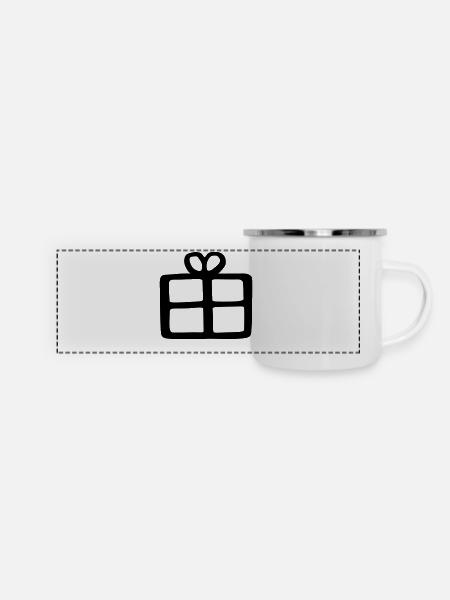 Geschenk - Panorama Emaille-Tasse - Weiß