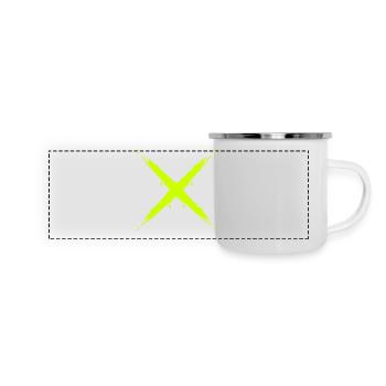 Kreuz Design Vektor Gelb - Panorama Emaille-Tasse - Weiß - Vorne