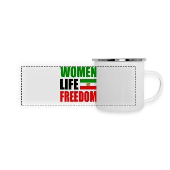 Women life freedom - Mug panoramique émaillé - blanc - Devant