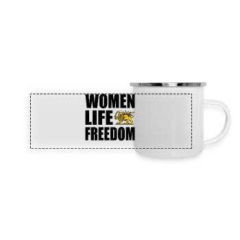 Women life freedom - Mug panoramique émaillé - blanc - Devant
