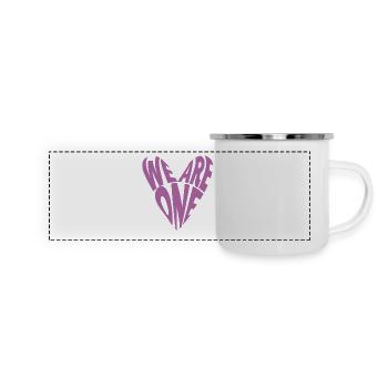 WE ARE ONE (HEART) - Panorama Emaille-Tasse - Weiß - Vorne