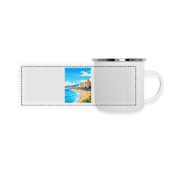Nice France Vintage Travel Poster WPA Art Souvenir - Panoramic Camper Mug - white - Front