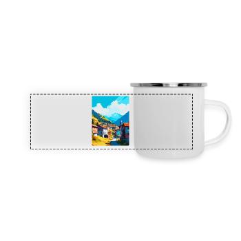 Artvin Türkei Vintage Reiseposter WPA Souvenir - Panorama Emaille-Tasse - Weiß - Vorne