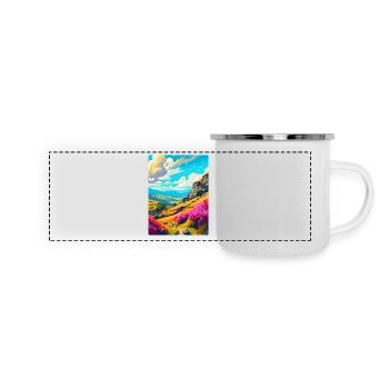 Peak District Nationalpark Vintage Reiseplakat - Panorama Emaille-Tasse - Weiß - Vorne
