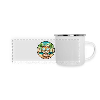 Pixie Bob Cat Breed Cartoon Sunglasses Beach - Panoramic Camper Mug - white - Front