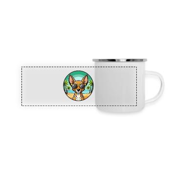 Cirneco Dell Etna Dog Breed Cartoon Sunglass Beach - Panoramic Camper Mug - white - Front