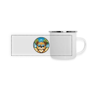 Lowchen Little Lion Dog Breed Cartoon Sunglasses - Panoramic Camper Mug - white - Front