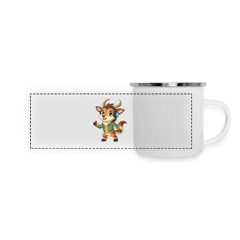 Antelope Funny Cartoon Character Headphone Music - Panoramic Camper Mug - white - Front