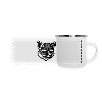 Fuchs Füchse - Panorama Emaille-Tasse - Weiß - Vorne