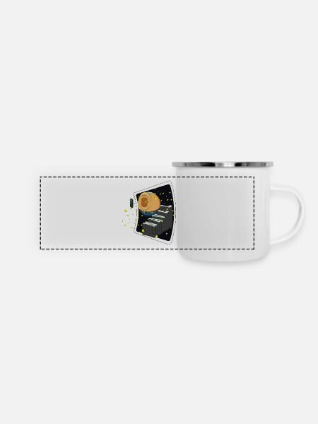 SELFIE-NABEL - Panorama Emaille-Tasse - Weiß
