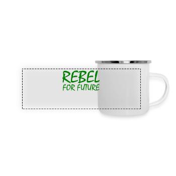 Rebel for future - Panorama Emaille-Tasse - Weiß - Vorne