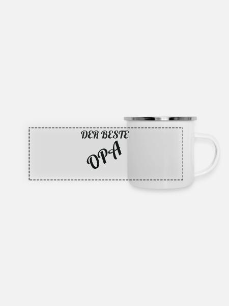 Der beste Opa - Panorama Emaille-Tasse - Weiß