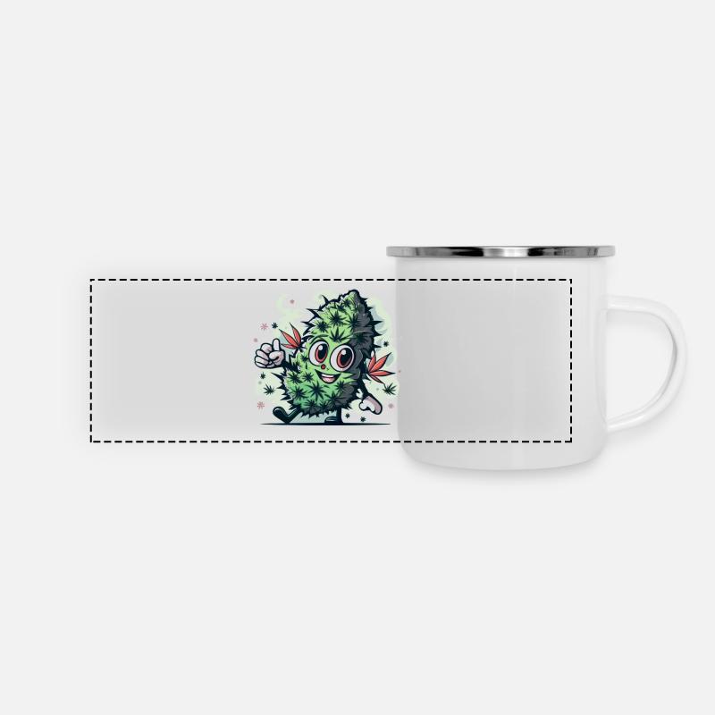 Happy Leaf - Panoramic Camper Mug - white