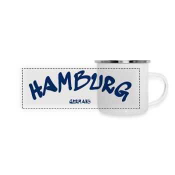 Hambourg - Ville hanséatique - Allemagne - Allemagne - Mug panoramique émaillé - blanc - Devant