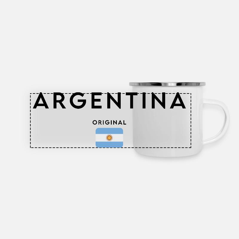 Argentine flag, made in Argentina - Panoramic Camper Mug - white
