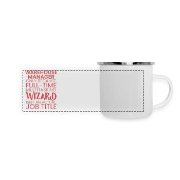 Warehouse Manager multitasking Wizard - Panorama Emaille-Tasse - Weiß - Vorne