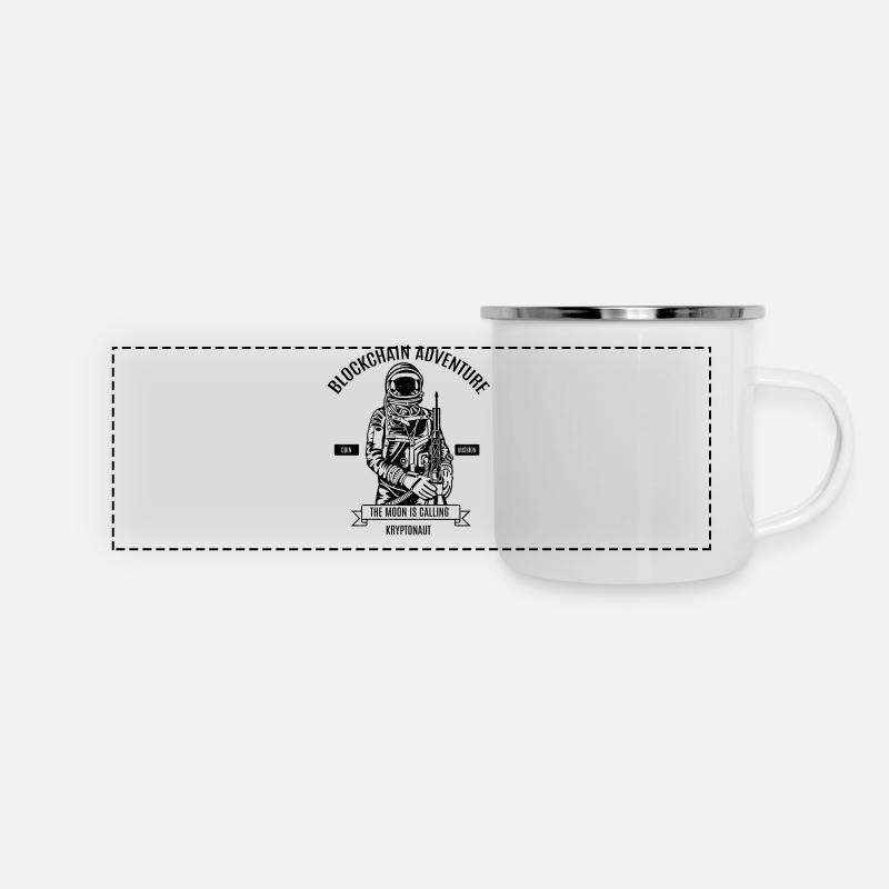 Bloquer la chaîne Bitcoin - Mug panoramique émaillé - blanc