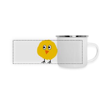 Küken - Panorama Emaille-Tasse - Weiß - Vorne