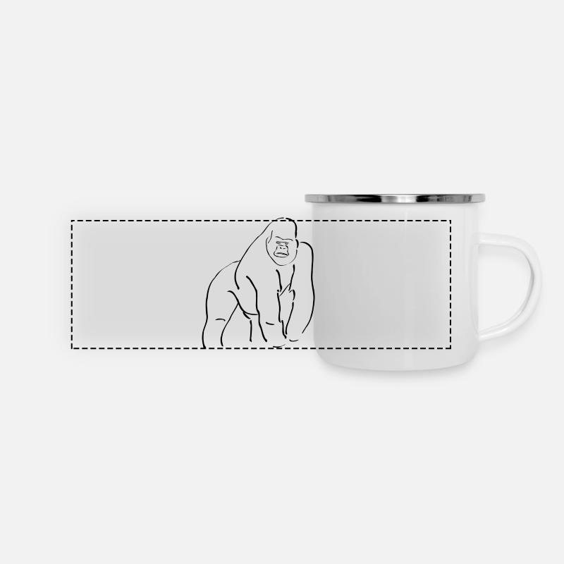 gorille - Mug panoramique émaillé - blanc