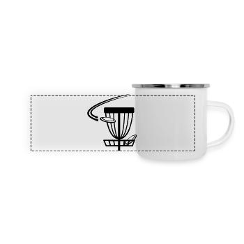 Discgolf-Korb - Panorama Emaille-Tasse - Weiß - Vorne