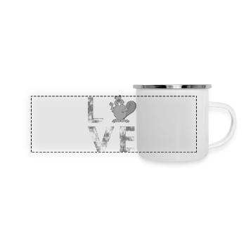 LOVE-castor, animaux, amour, nature - Mug panoramique émaillé - blanc - Devant