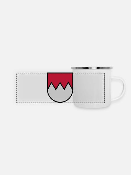 Franken Wappen - Panorama Emaille-Tasse - Weiß