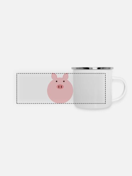Piggy Fred - Panoramic Camper Mug - white