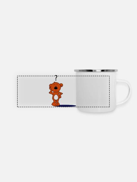 schnuffel teddy - Panorama Emaille-Tasse - Weiß