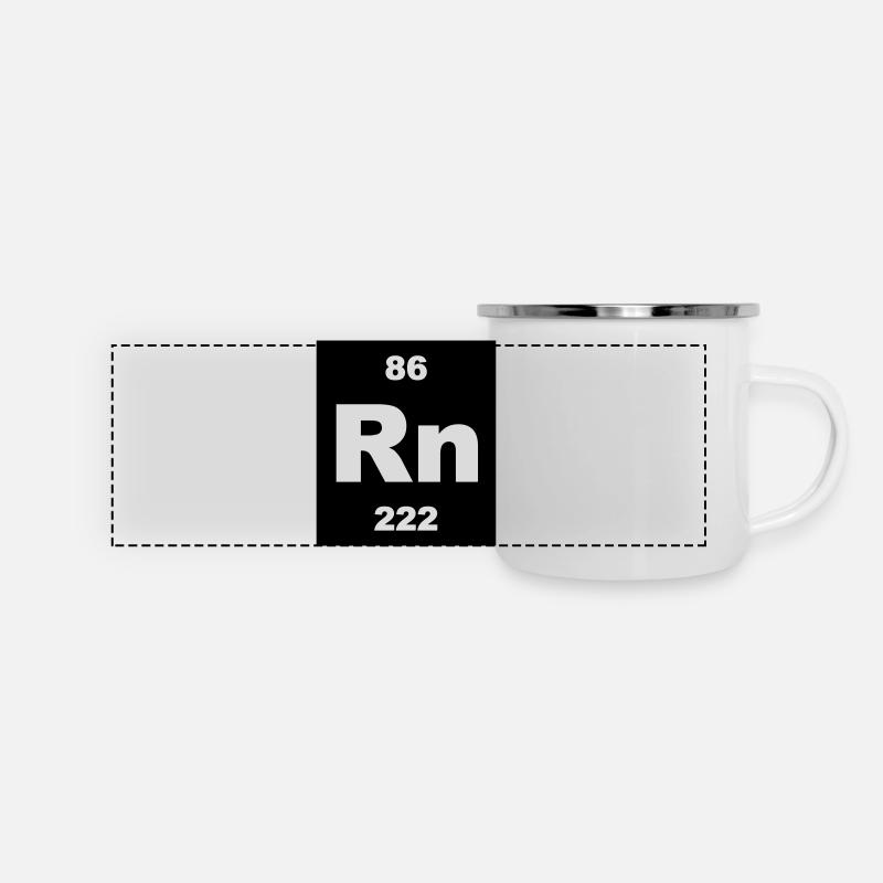 Element 86 - rn (radon) - Short-inv - Mug panoramique émaillé - blanc