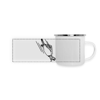 drôle d'oiseau crash cool drôle bande dessinée - Mug panoramique émaillé - blanc - Devant