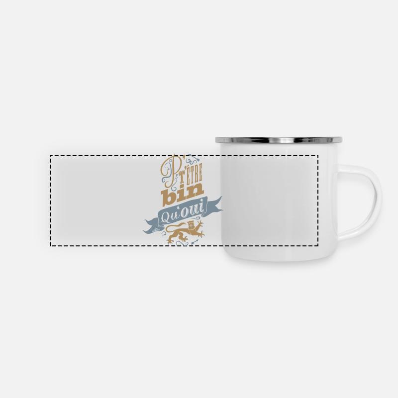 P't'être bin qu'oui - Mug panoramique émaillé - blanc