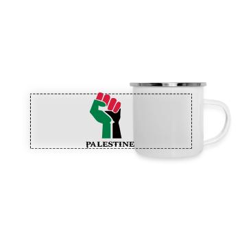 palästinensischen Symbolflagge Palästina - Panorama Emaille-Tasse - Weiß - Vorne