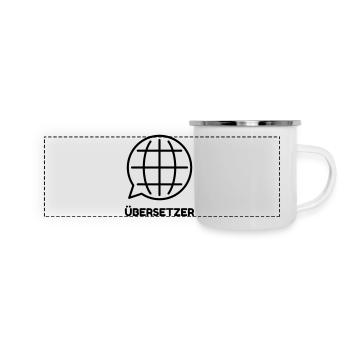 traducteur / traduction / traductrice / traduire - Mug panoramique émaillé - blanc - Devant